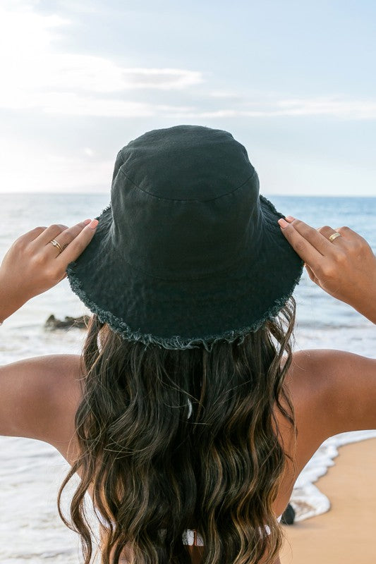 Frayed Edge Canvas Bucket Hat