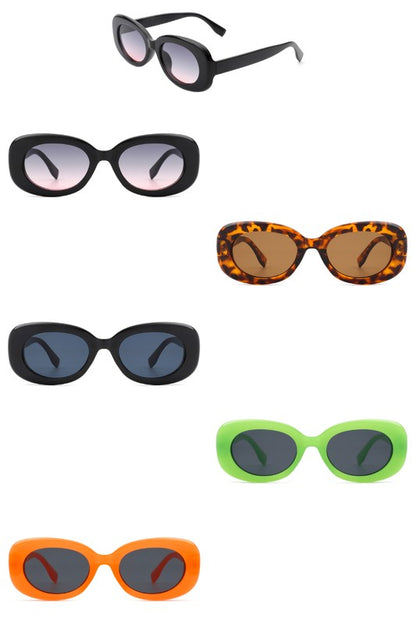 Oval Retro 90s Round Narrow Vintage Sunglasses