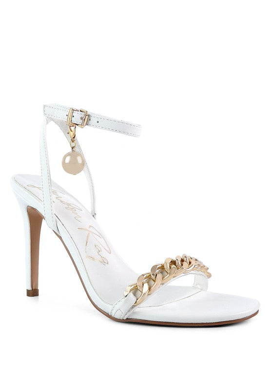 Mooning High Heeled Metal Chain Strap Sandals