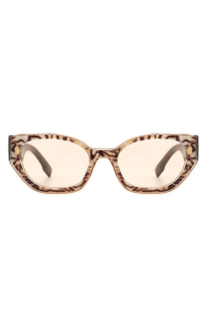 Geometric Retro Round Narrow Cat Eye Sunglasses