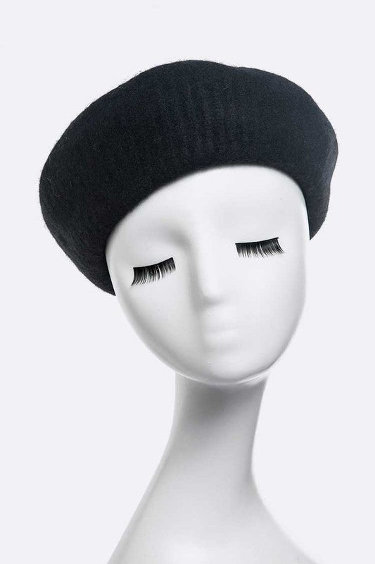 Brushed Wool Structure Beret