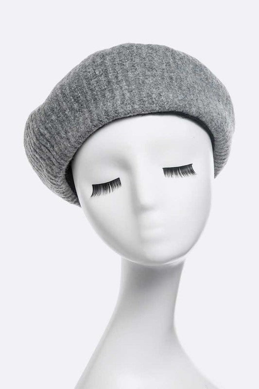 Brushed Wool Structure Beret