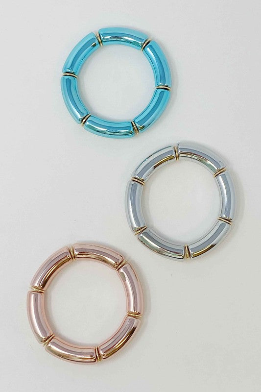 Colored Tube Stretch Bracelet