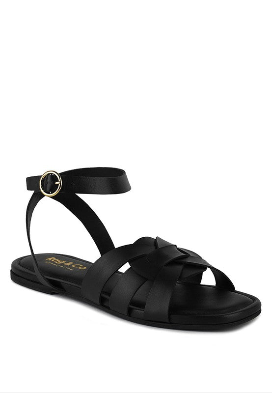 ASHTON Flat Ankle Strap Sandals