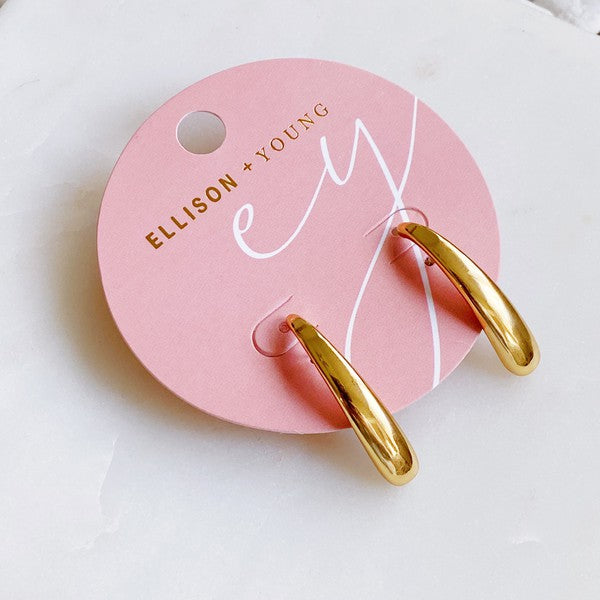 18k Gold Simplicity Earrings - Stylish, Sleek, and Subtle Charm