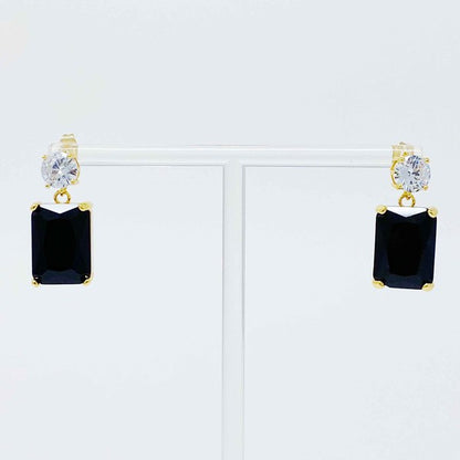 Castle Jewel Earrings: Glamorous Statement Earrings with Baguette-Cut Jewel