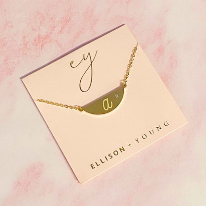 14k Gold Hamilton Sphere Initial Necklace - Show off Your Signature Style