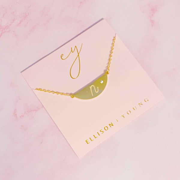 14k Gold Hamilton Sphere Initial Necklace - Show off Your Signature Style