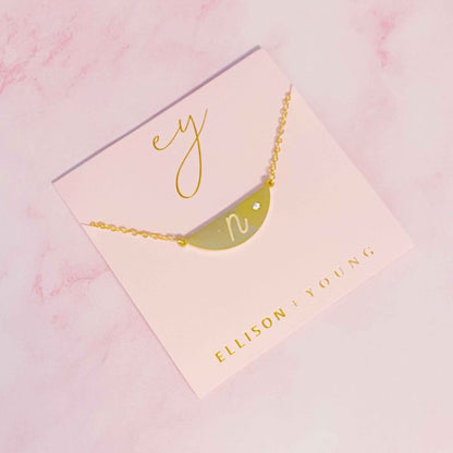 14k Gold Hamilton Sphere Initial Necklace - Show off Your Signature Style