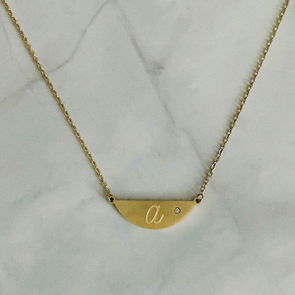 14k Gold Hamilton Sphere Initial Necklace - Show off Your Signature Style