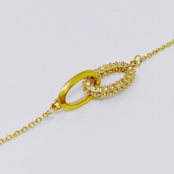 18K Gold Everly Together Linked Necklace - Intricate Two-Part Pendant, Luxurious Detail, Versatile Design