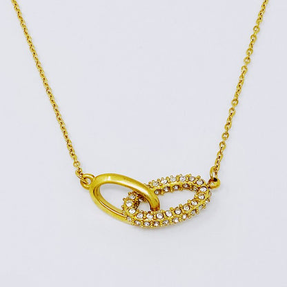 18K Gold Everly Together Linked Necklace - Intricate Two-Part Pendant, Luxurious Detail, Versatile Design