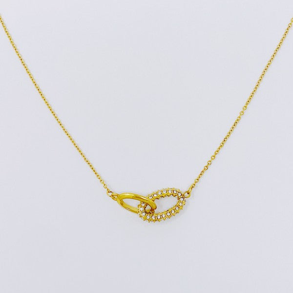 18K Gold Everly Together Linked Necklace - Intricate Two-Part Pendant, Luxurious Detail, Versatile Design