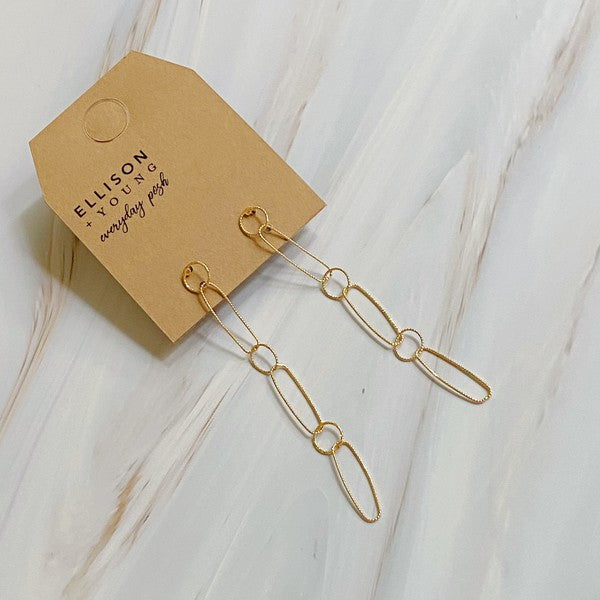 Dangle Dainty Chain Earrings - Gold-Plated Drop Design for Chic Style and All-Day Comfort