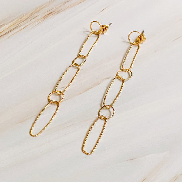 Dangle Dainty Chain Earrings - Gold-Plated Drop Design for Chic Style and All-Day Comfort