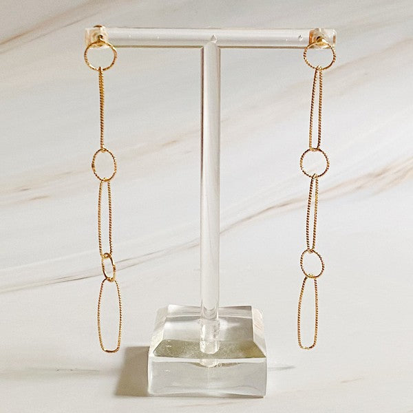 Dangle Dainty Chain Earrings - Gold-Plated Drop Design for Chic Style and All-Day Comfort