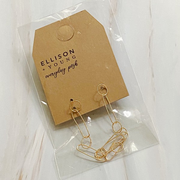 Dangle Dainty Chain Earrings - Gold-Plated Drop Design for Chic Style and All-Day Comfort