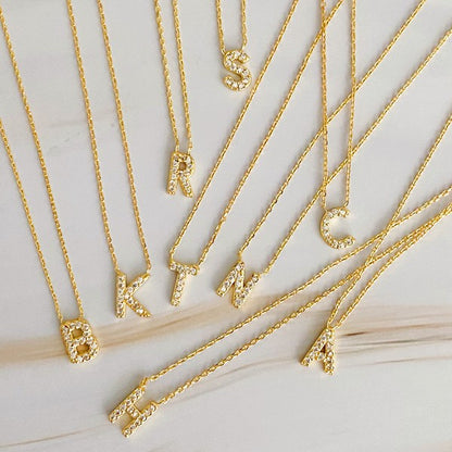 18K Gold Initial Necklace: Understated Beauty