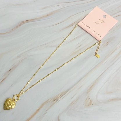 18K Gold Slash Heart Open Locket Necklace - Unique & Stylish Accessory