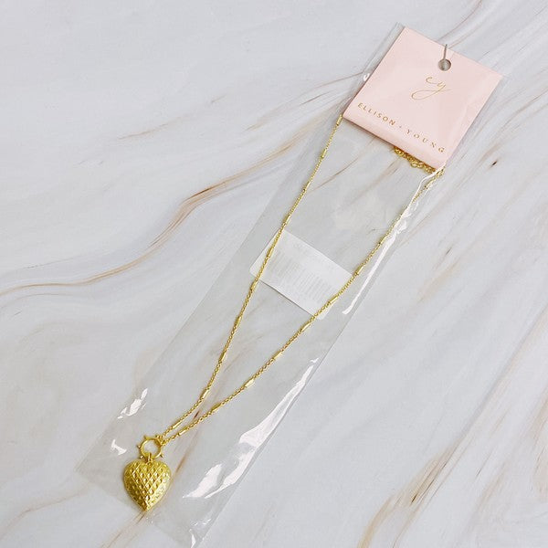 18K Gold Slash Heart Open Locket Necklace - Unique & Stylish Accessory