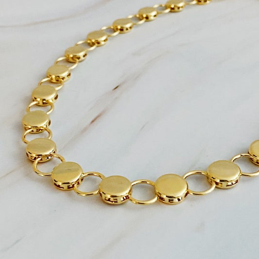 18K Gold Maria Link Chain Necklace - Sophisticated and Timeless Style