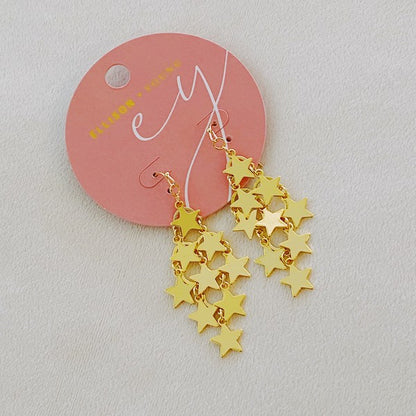 Nine Stars Lined Chandelier Earring