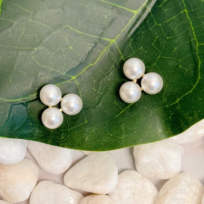 Pearl Trio Stud Earrings