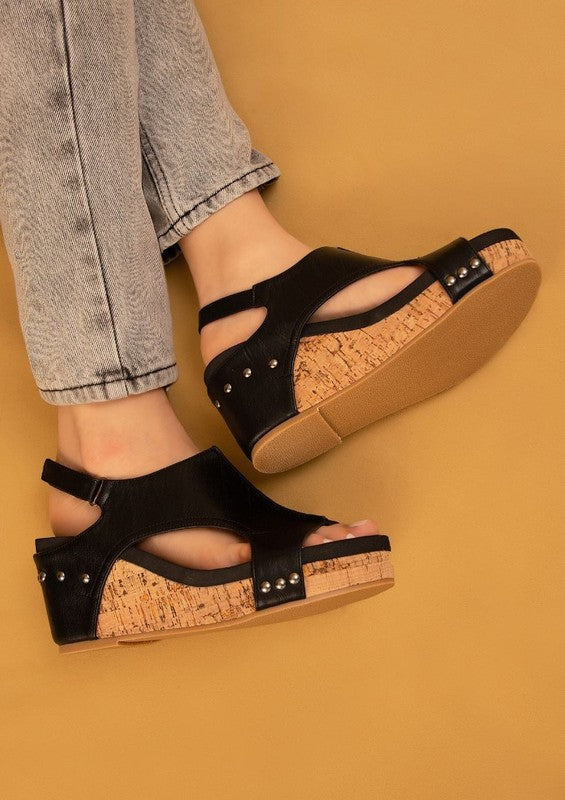 HANNAH THICK SOLE ROMAN WEDGES - PLATFORMS