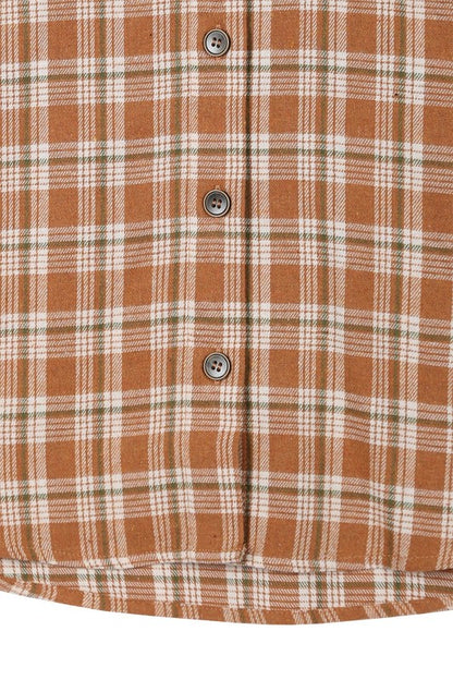 Autumn beige plaid shirts