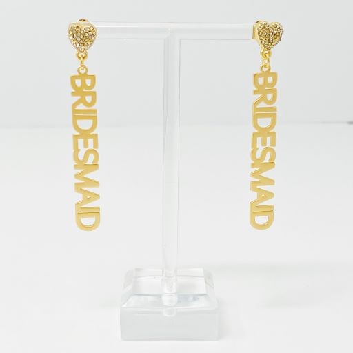 18k Gold Plated Be My Bridesmaid Earrings - Ideal Gift for Bridesmaids, Perfect for Bachelorette Parties