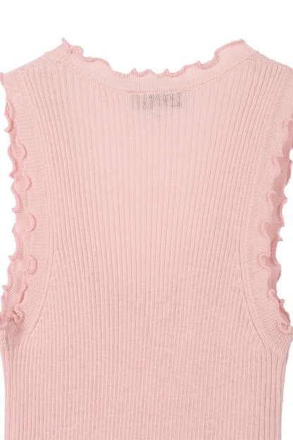 SL ruffled rib pullover top