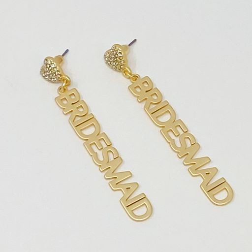 18k Gold Plated Be My Bridesmaid Earrings - Ideal Gift for Bridesmaids, Perfect for Bachelorette Parties