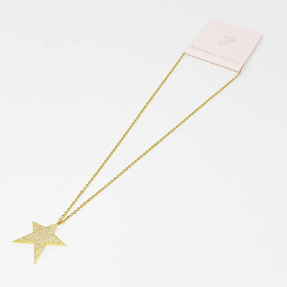 Shiny Star Necklace - Dainty CZ Pendant in Funky Star Shape