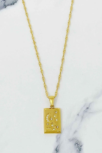 18k Gold Sparkle Pendant Necklace - Sun, Stars, and Elegance!