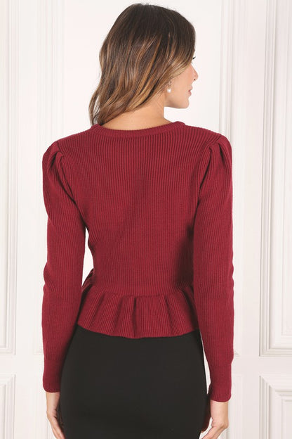 Peplum sweater top