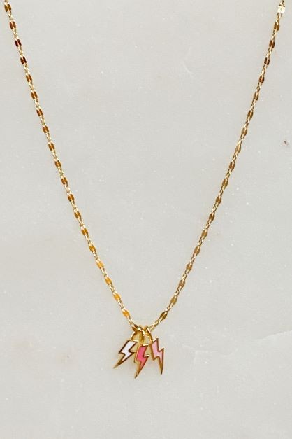 18K Gold Lightning Bolt Necklace - Dainty and Fun