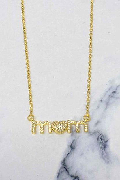 18K Gold Heart Mom Necklace - Perfect for Loving Moms