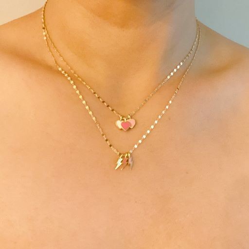 18K Gold Lightning Bolt Necklace - Dainty and Fun