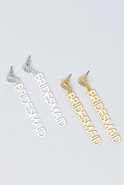 18k Gold Plated Be My Bridesmaid Earrings - Ideal Gift for Bridesmaids, Perfect for Bachelorette Parties