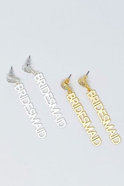 18k Gold Plated Be My Bridesmaid Earrings - Ideal Gift for Bridesmaids, Perfect for Bachelorette Parties