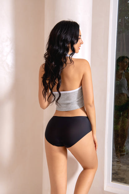 Women’s 3 Pack Seamless Basic Invisible Underwear Bikini Hipster Briefs Panties FULL BACK