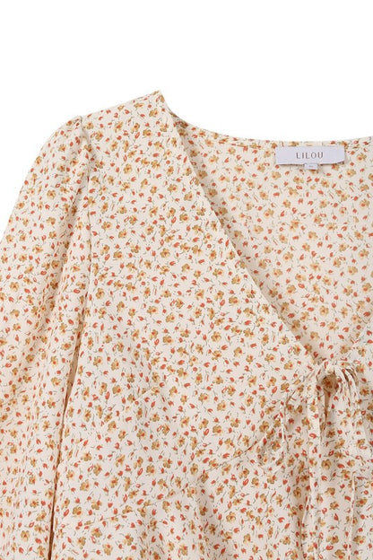 LS floral frill blouse