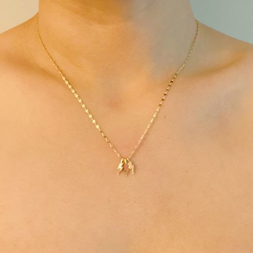 18K Gold Lightning Bolt Necklace - Dainty and Fun