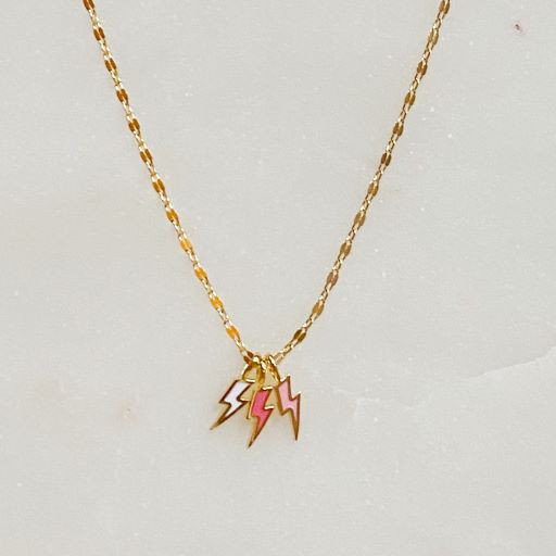 18K Gold Lightning Bolt Necklace - Dainty and Fun