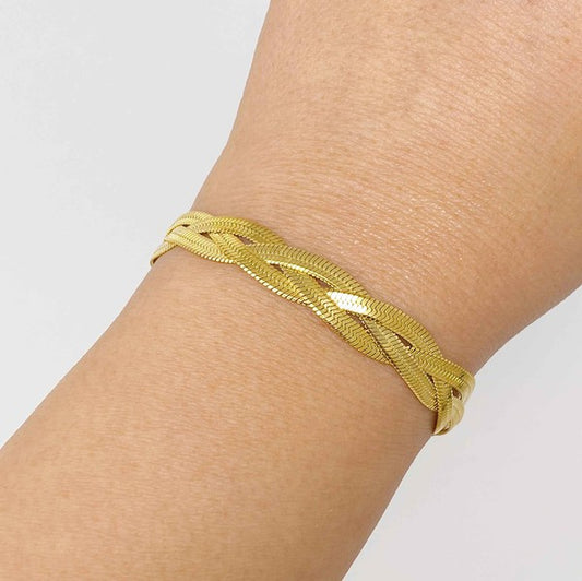 Braided Herringbone Chain Bracelet